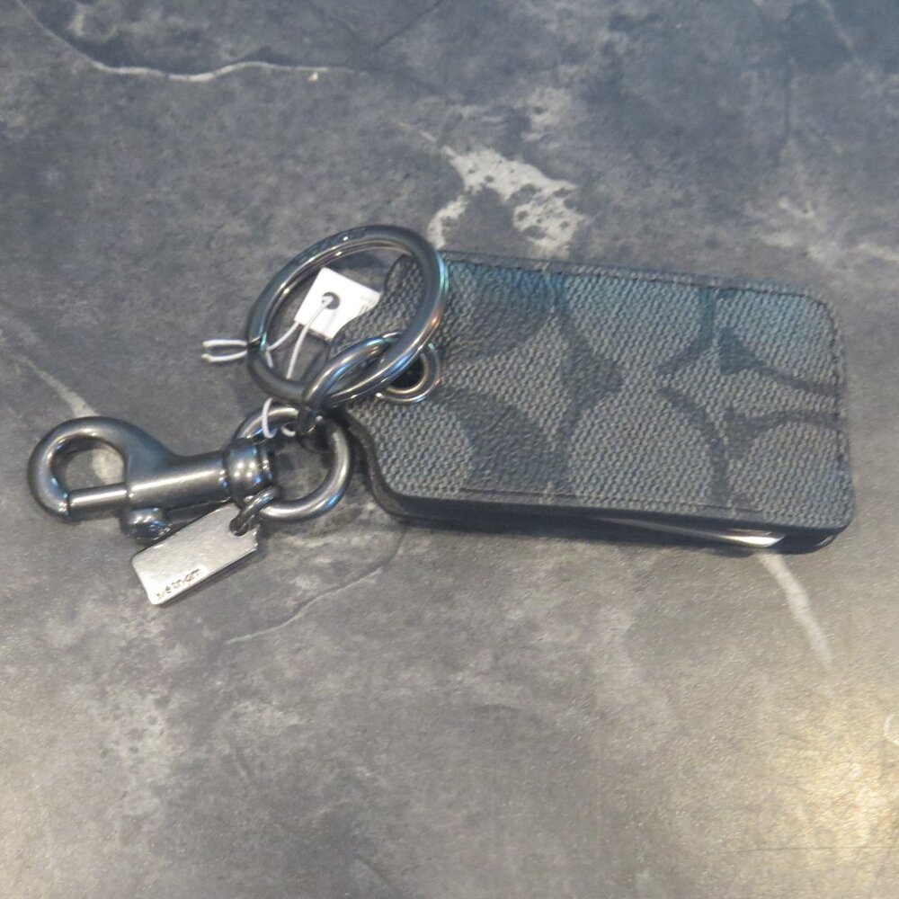 Coach Black Signature Keychain with Bottle Opener – Unisex NWT (B1)